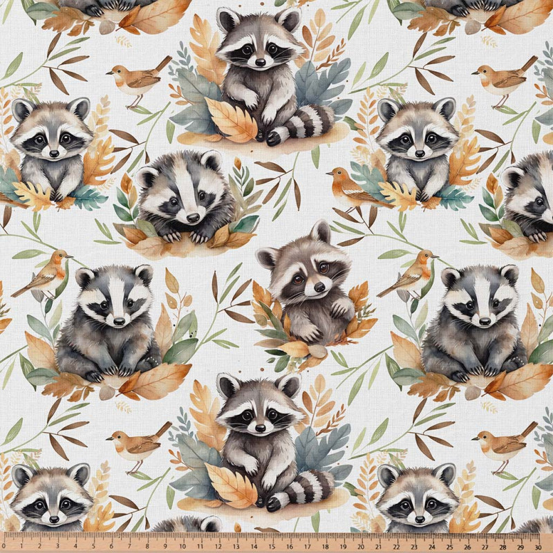 Printed Cotton BLAISE White / Orange